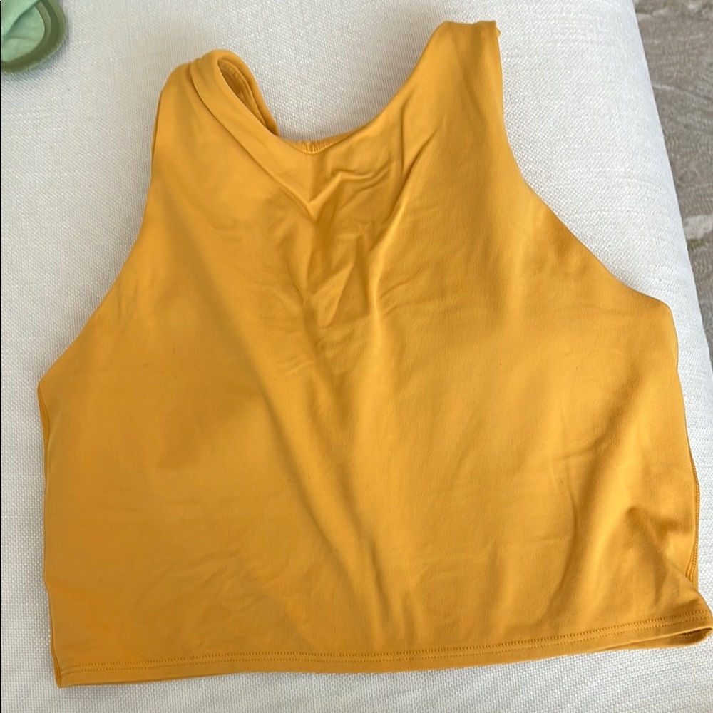 Athleta Gold Sleeveless Crop Tank Top